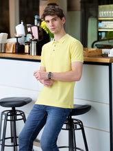 Status Quo Men's Solid Regular Fit Polo T-Shirt with Tipped Collar and Button Closure